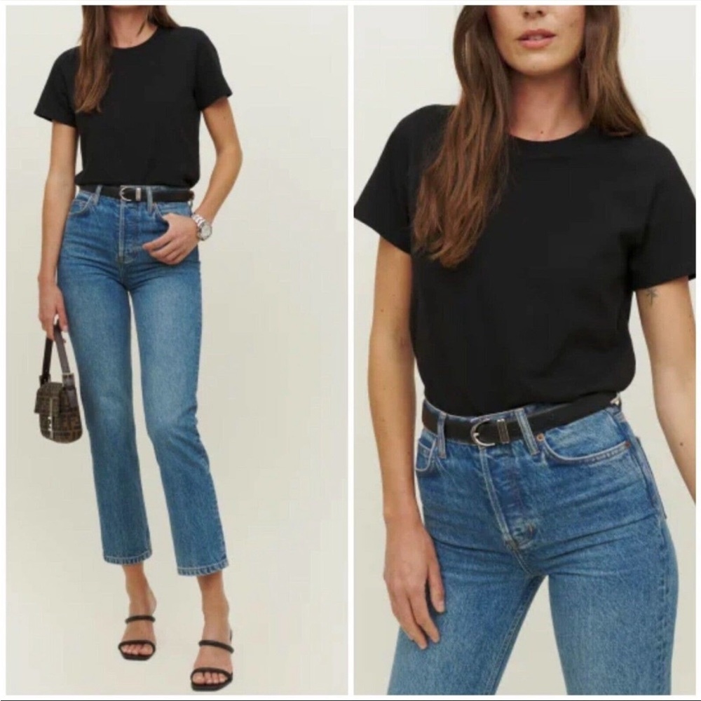 Reformation Relaxed Crew Tee Black